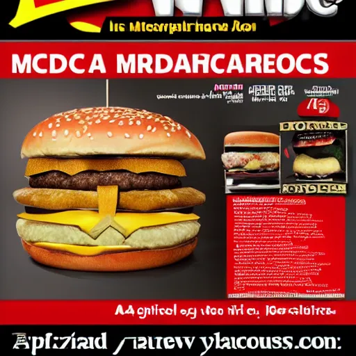 Prompt: advertisement for mcdonald's new teeth burger