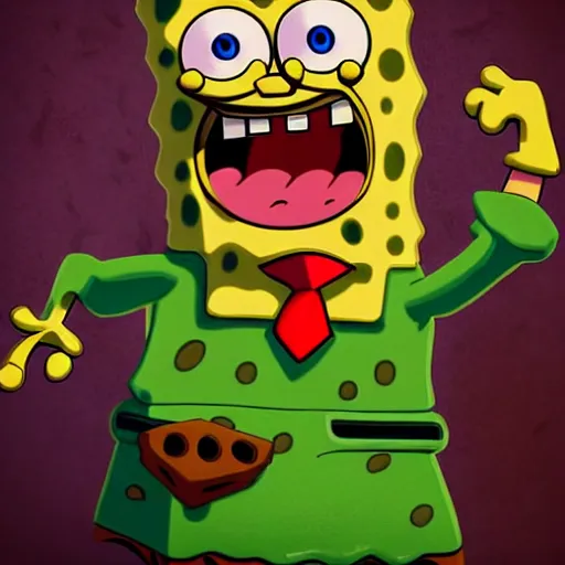 Prompt: Spongebob Squarepants, perfect eyes, full body shot, zombie killer, butcher, portrait, fantasy, beautiful face, medieval, vivid colors, elegant, concept art, sharp focus, digital art, Hyper-realistic, 4K, Unreal Engine, Highly Detailed, HD, Dramatic Lighting by Brom, trending on Artstation