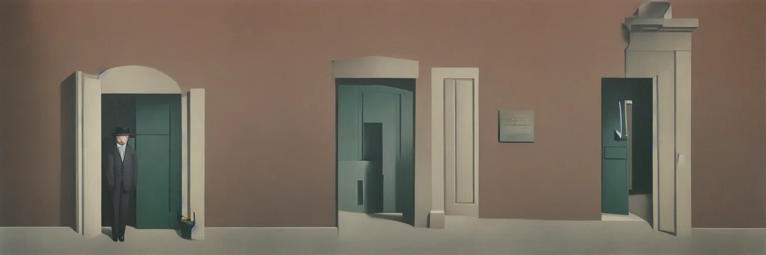 Image similar to door painting magritte