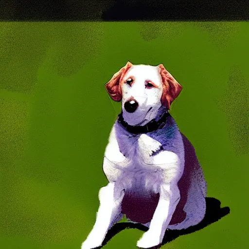 Image similar to A dog sitting in the sun, digital art