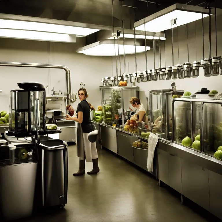 Image similar to an hd photo of the juicing room, national geographic, warm lighting, 1 6 k