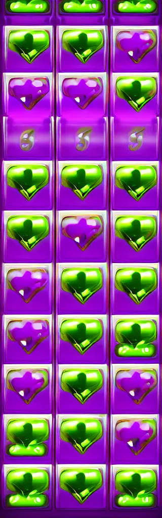 Image similar to purple and green casino slots, material design