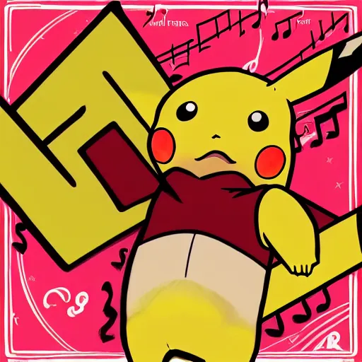 Prompt: a music album cover of vaporize pikachu