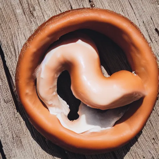 Prompt: photo of a screaming donut