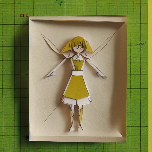 Image similar to a paper model of linkle, paper modeling art.