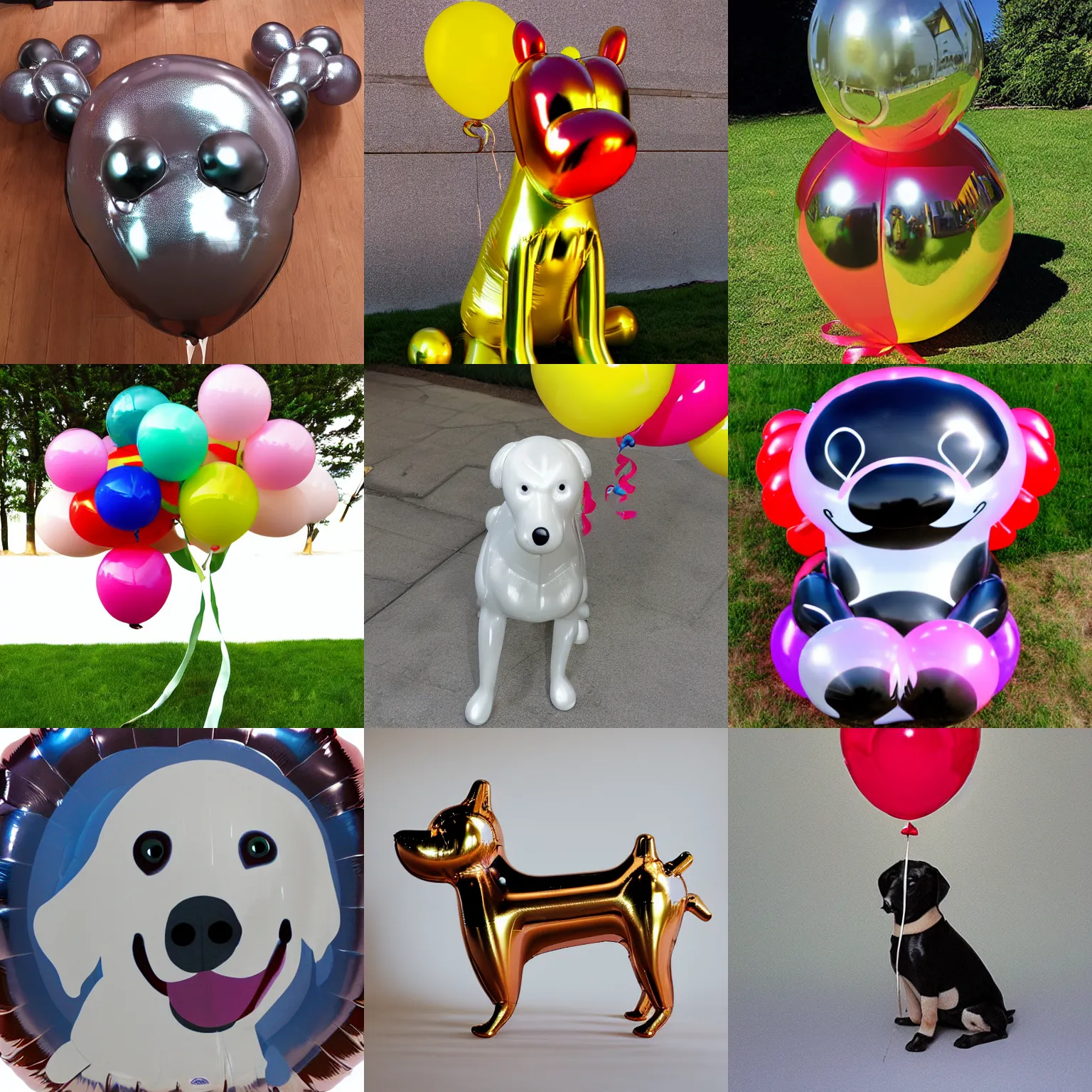 Prompt: balloon dog, glossy, reflective