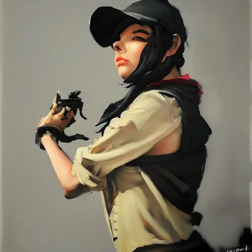 Image similar to greg manchess portrait painting of banksy as overwatch character, medium shot, asymmetrical, profile picture, organic painting, sunny day, matte painting, bold shapes, hard edges, street art, trending on artstation, by huang guangjian, gil elvgren, ruan jia, randy vargas, greg rutkowski