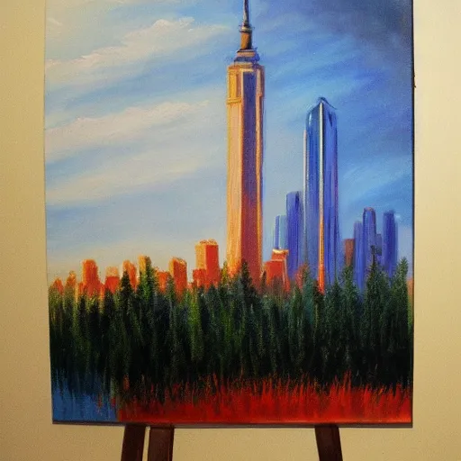 Image similar to september 1 1 painted by bob ross