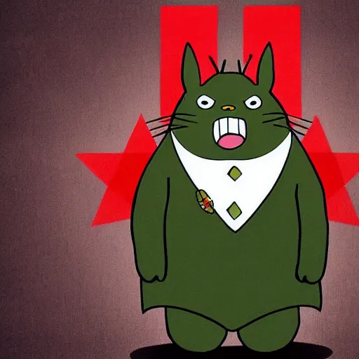 Image similar to very very very very very beautiful picture of communist russian Totoro,