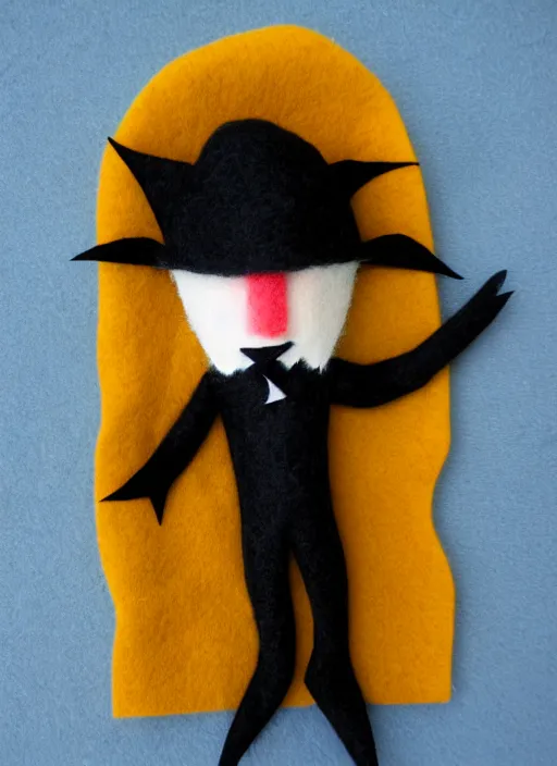 Prompt: nosferatu made from felt