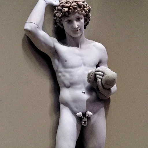 Image similar to plush toy of david by michelangelo