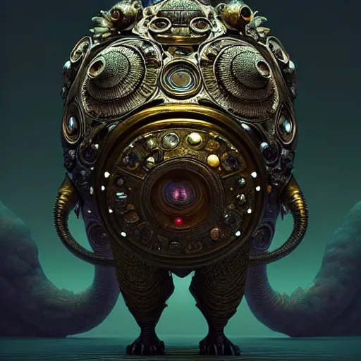 Image similar to creature : : by michal karcz, daniel merriam, victo ngai and guillermo del toro : : ornate, dynamic, particulate, intricate, elegant, highly detailed, centered, artstation, smooth, sharp focus, octane render, 3 d