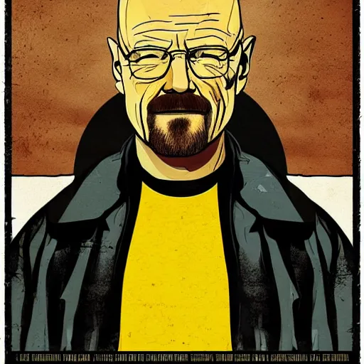 Image similar to Walter white eating a banana, poster, dramatic