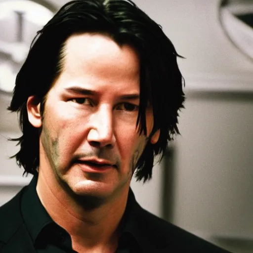 Prompt: Keanu reeves in a spacesuit, headshot, photo still