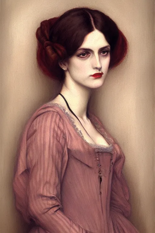 Prompt: victorian lady, painting by rossetti, detailed art, artstation