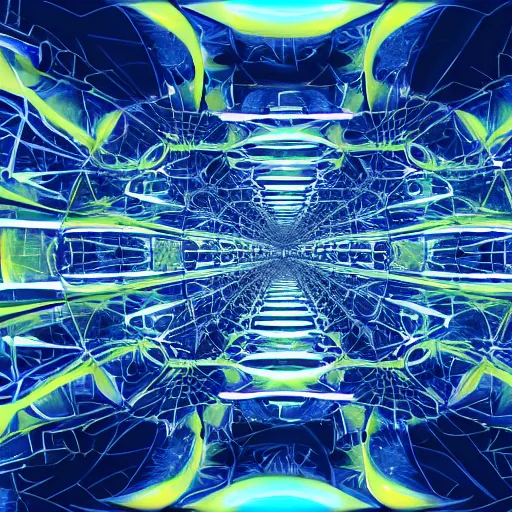 Prompt: modern living in fractal space