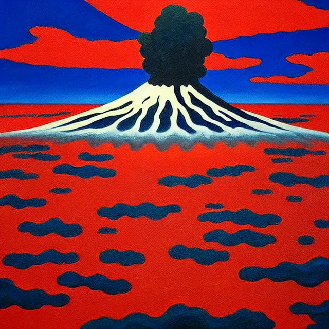 Image similar to a beautiful painting nuclear bomb exploded in japan, by kusama miyama realistic oil painting