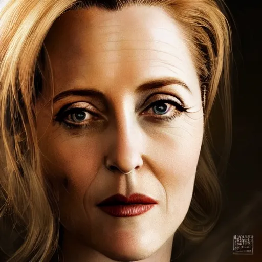 Image similar to gillian anderson portrait, arcane netflix, arcane jayce, arcane vi, arcane jinx, concept portrait, riot, acrace catoon, detailed expression, high quality, cinematic lighting, fantasy, reflective, spotlight, digital artwork