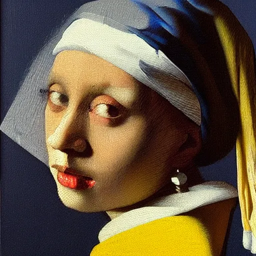 Prompt: a Vermeer portrait painting of rapper YEAT, detailed, realistic