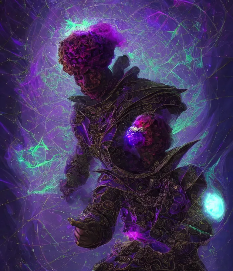 Image similar to front!!! shot of a court jester!!! character, mesmerizing fractal hypercubes, dark holography!!!, future, metallic nebula, crystalline edges, polygonal, elegant, highly detailed, centered, (((artstation, concept art, jagged, sharp focus, artgerm, Tomasz Alen Kopera, Peter Mohrbacher, donato giancola, Joseph Christian Leyendecker, WLOP, Boris Vallejo))), ((raytracing)), mugshot!!!!!, ugly!!!!!!, octane render, nvidia raytracing demo, octane render, nvidia raytracing demo, octane render, nvidia raytracing demo, 8K