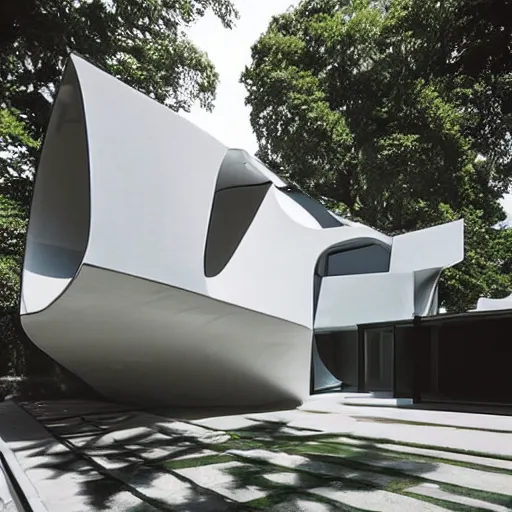 Image similar to house designed by zaha hadid