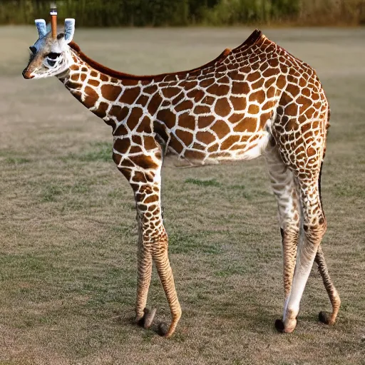 Prompt: photo of a cat giraffe hybrid