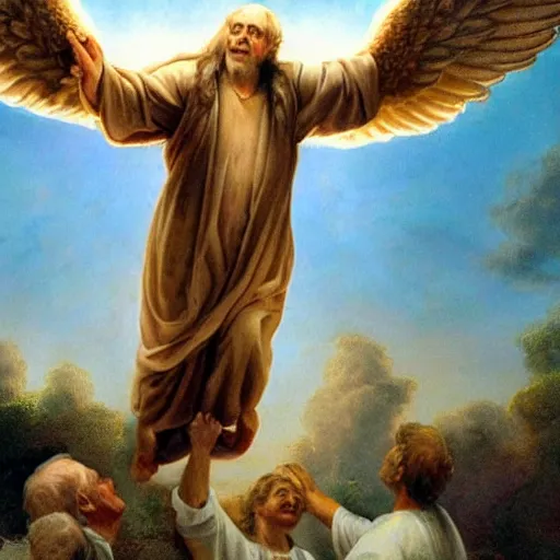 man ascending to heaven