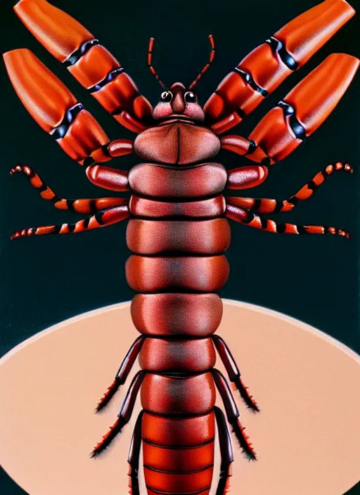 Image similar to beautiful matte airbrush portrait of a scolopendra on a white background, 8 0's airbrush aesthetic, art by pater sato