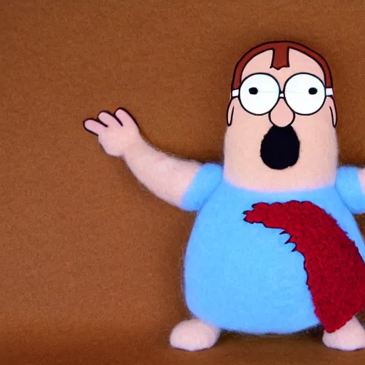 Prompt: Peter Griffin made out of wool