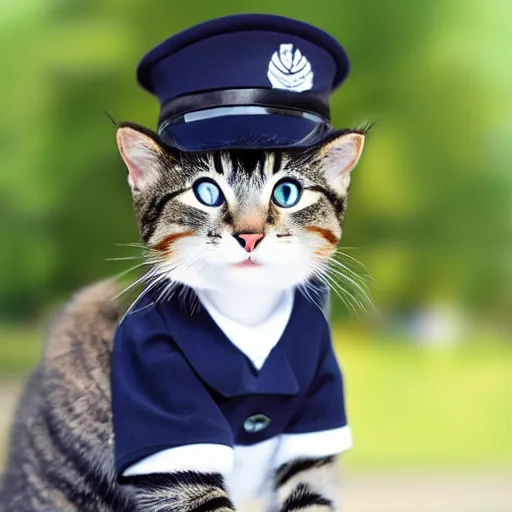 cute cat wearing navy uniform, profile picture,, Stable Diffusion