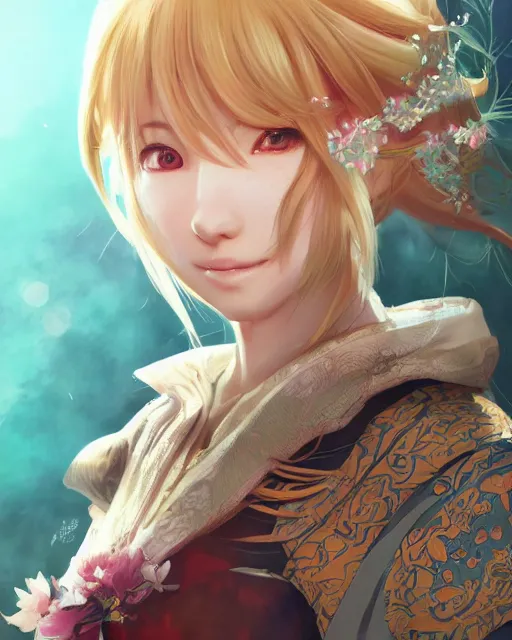 Prompt: An anime portrait of Ssunbiki as a beautiful woman wearing a kimono from Skyrim, by Stanley Artgerm Lau, WLOP, Rossdraws, James Jean, Andrei Riabovitchev, Marc Simonetti, and Sakimichan, highly detailed, ultra detailed, ultra realistic, trending on artstation, cgstudio