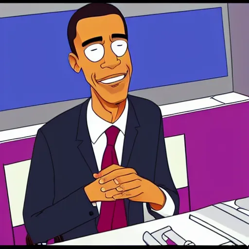 Image similar to Barack Obama in the style of Family Guy, key anime visual, official modern cartoon animation style