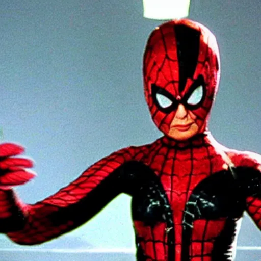 Prompt: roseanne barr as spidergirl, movie still