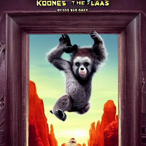 Image similar to planet of the koalas in the style of the movie poster of planet of the apes, movie poster, high quality, intricate detail
