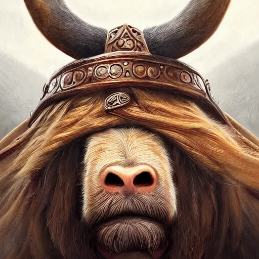 Prompt: digital painting of a alf as a viking by filipe pagliuso and justin gerard, symmetric, fantasy, highly, detailed, realistic, intricate