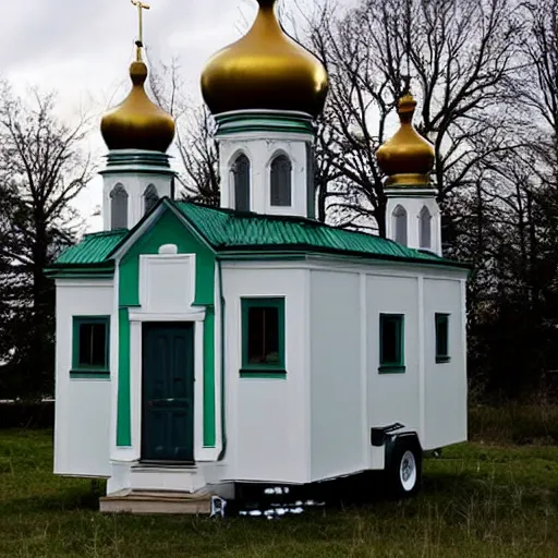 Image similar to tiny home that looks exactly like st volodymyr's cathedral.