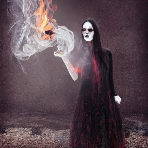 Image similar to smoke and fire with human eyes gothic horror eldritch hyper realistic