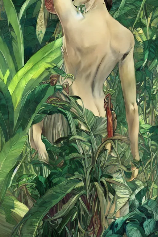 Prompt: ultra realistic illustration, banana plants drawing, japanese art, elegant, highly detailed, digital painting, concept art, smooth, sharp focus, illustration, art by artgerm and greg rutkowski and alphonse mucha