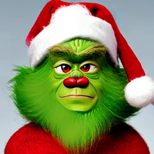 Image similar to santa claus holding a miniature figutine of grinch 8 k