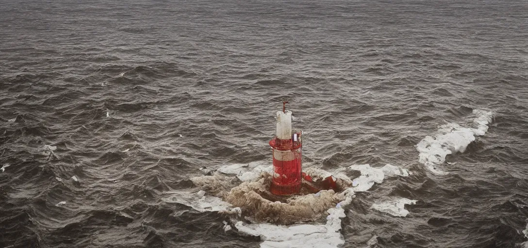 Image similar to apocaliptic Portrait of a offshore oil dripping in the city of Mar del Plata , by stephen Shore and Arthur Adams , epic composition, 80mm, 8k