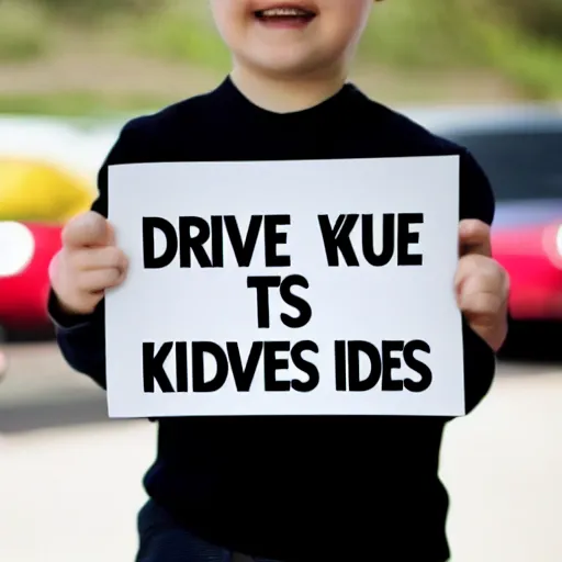 Image similar to drive like your kids sign