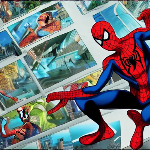 Image similar to Spiderman in one piece, detailed