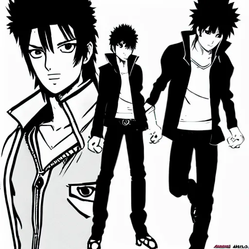 Image similar to anime elvis presley, shounen jump