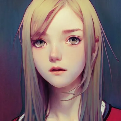 Image similar to a beautiful youth teenage psychotic skinny popular girl in school, angry eyes, soft skin, magnificent art by ilya kuvshinov, claude monet, range murata, artgerm, norman rockwell, alphonse mucha, highly detailed intricately sharp focus, bedroom eyes trending on pinterest, tiktok 4 k uhd image