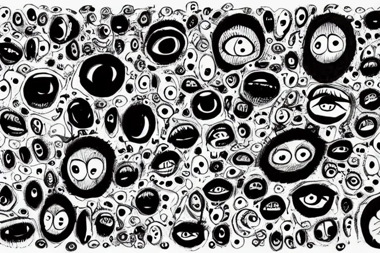 Prompt: a face with many eyes