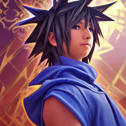 Prompt: kingdom hearts sora, a very detailed cosplay, a very detailed elegant, sharp focus, a very detailed art by alphonse mucha and greg rutkowski