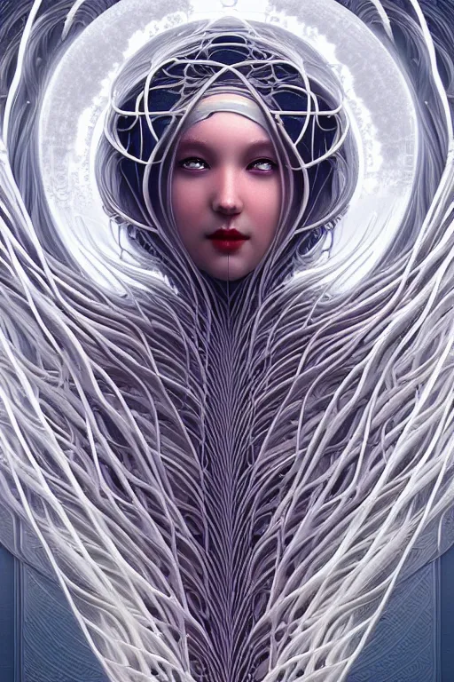 Image similar to beautiful flying spaghetti monster goddess, ethereal art deco, fantasy, intricate art deco pasta designs, elegant, highly detailed fractals, sharp focus, art by artgerm and beeple and greg rutkowski and wlop