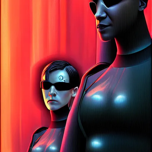 Image similar to maissie williams as a cyborg in the matrix, digital art, detailed, painting, fantasy, sci fi, by ilya kuvshinov