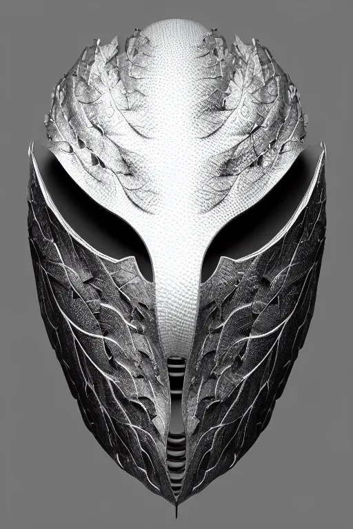 Image similar to monochrome close - up profile face, black background, beautiful young porcelain bio - mechanical vegetal - dragon - cyborg - female, white metallic armour, silver gold details, magnolia leaves and stems, roots, mandelbot fractal, 1 5 0 mm, beautiful natural soft rim light, elegant, hyper real, ultra detailed, octane render, 1 6 k