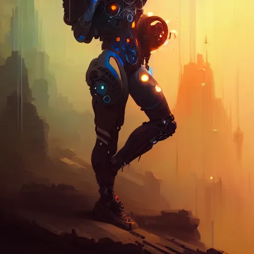 Prompt: the first cyborg to achieve spiritual enlightenment, cyberpunk concept art by pete mohrbacher and wlop and artgerm josan gonzalez and syd mead, digital art, highly detailed, intricate, sci-fi, sharp focus, Trending on Artstation HQ, deviantart, unreal engine 5, 4K UHD image